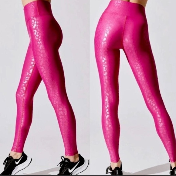 Carbon38 Pants - NWT Carbon38 High Waist Leggings Pink Leopard
